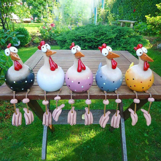 Poules De Jardin En Résine